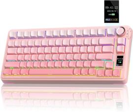 AULA S75 PRO mechanikus gamer vezeték nélküli billentyűzet amerikai angol lokalizáció (rózsaszín) AU-S75P-3 small