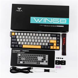 AULA WIN68 HE MAX Magnetic Switch mechanikus gamer vezetékes billentyűzet amerikai angol lokalizáció (fekete-szürke-sárga) AU-WIN68HE-1 small