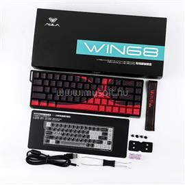 AULA WIN68 HE MAX Magnetic Switch mechanikus gamer vezetékes billentyűzet amerikai angol lokalizáció (fekete-piros) AU-WIN68HE-3 small