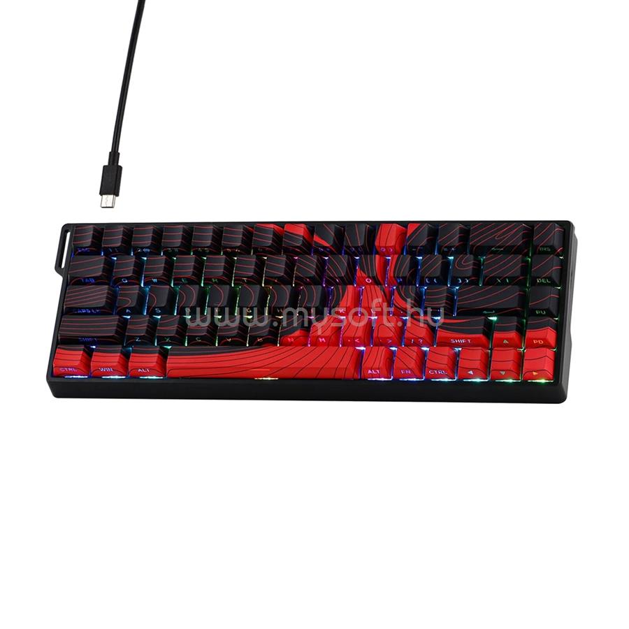 AULA WIN68 HE MAX Magnetic Switch mechanikus gamer vezetékes billentyűzet amerikai angol lokalizáció (fekete-piros)