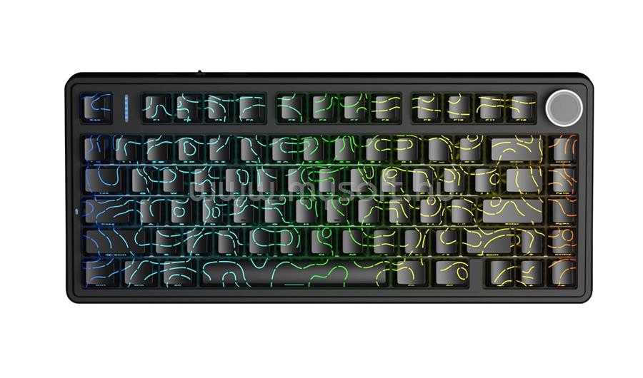 AULA F75 mechanikus gamer vezeték nélküli billentyűzet amerikai angol lokalizáció (fekete Contour)