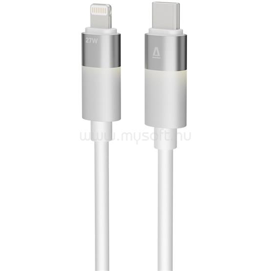 AVAX CB314 GLOWY 27W USB-C - Lightning gyorstöltő kábel, fehér - 1m