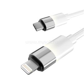 AVAX CB315 GLOWY 2m 27W USB-C - Lightning fehér gyorstöltő kábel AVAX_CB315 small