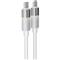 AVAX CB316 GLOWY 60W USB-C gyorstöltő kábel, fehér - 1m AVAX_CB316 small