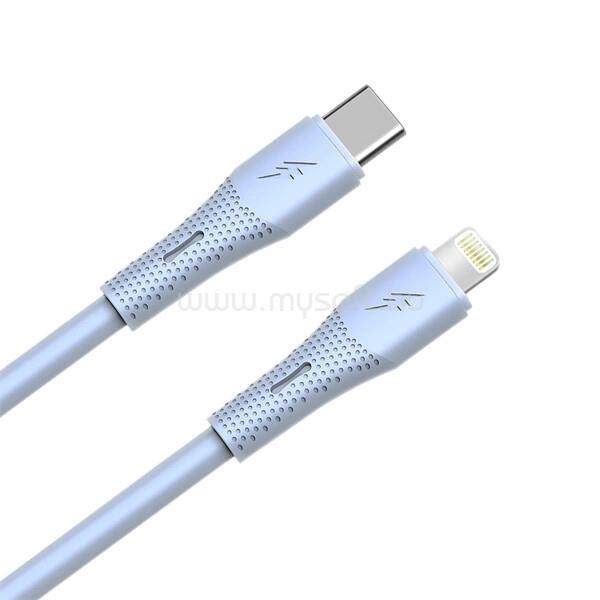 AVAX CB3311 27W USB-C - Lightning gyorstöltő szilikon kábel, 1.5 m, világoskék