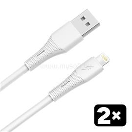 AVAX CB4302 2x USB-A - Lightning szilikon töltőkábel csomag, 1.5 m, fehér AVAX_CB4302 small