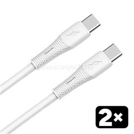 AVAX CB4303 2x 60W USB-C gyorstöltő szilikon kábel csomag, 1.5 m, fehér AVAX_CB4303 small