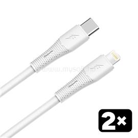 AVAX CB4304 2x 27W USB-C - Lightning szilikon töltőkábel csomag, 1.5 m, fehér AVAX_CB4304 small
