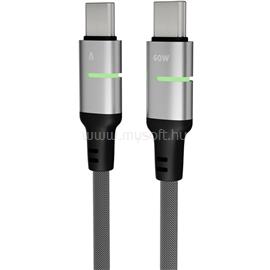 AVAX CB634 STEELY LED 60W USB-C gyorstöltő kábel, fonott, fekete - 3m AVAX_CB634 small
