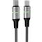 AVAX CB634 STEELY LED 60W USB-C gyorstöltő kábel, fonott, fekete - 3m AVAX_CB634 small