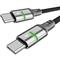 AVAX CB634 STEELY LED 60W USB-C gyorstöltő kábel, fonott, fekete - 3m AVAX_CB634 small