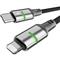 AVAX CB636 STEELY LED 27W USB-C - Lightning gyorstöltő kábel, fonott, fekete - 2m AVAX_CB636 small