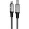 AVAX CB637 STEELY LED 27W USB-C - Lightning gyorstöltő kábel, fonott, fekete - 3m AVAX_CB637 small