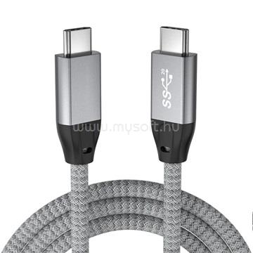AVAX CB901 THUNDER 3.2 Type C 100W/10Gbps fonott kábel 1m (viharszürke)