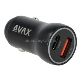 AVAX CC601B CARLY+ USB A + Type C 40W gyors autós töltő (fekete) 5999574480279 small