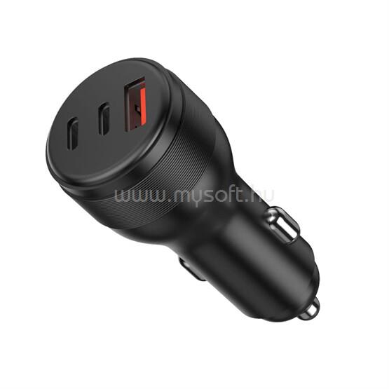 AVAX CC695 CARLY USB-C (PD 3.0) + USB-A (QC) 95W autós töltő (fekete)