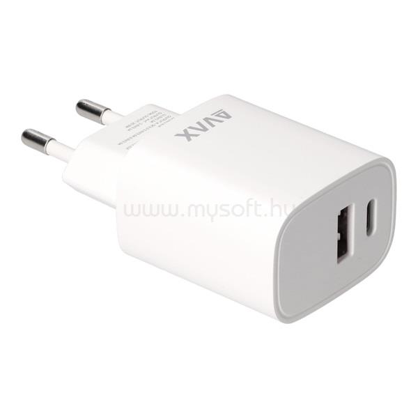 AVAX CH320 SPEEDY hálózati fali töltő USB + Type C, 20W