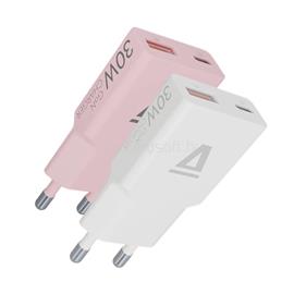 AVAX CH6412 30W GaN USB-C és USB-A gyorstöltő Duo csomag (fehér+rózsaszín) AVAX_CH6412 small