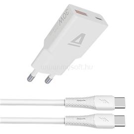 AVAX CH6413 30W GaN töltő és 60W USB-C szilikon kábel csomag, fehér AVAX_CH6413 small