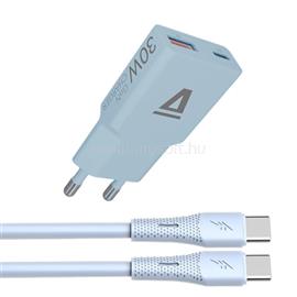 AVAX CH6415 30W GaN töltő és 60W USB-C szilikon kábel csomag, világoskék AVAX_CH6415 small
