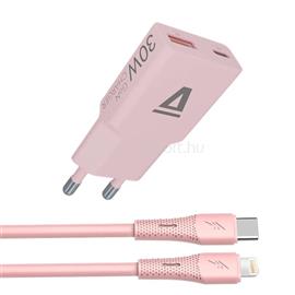 AVAX CH6418 30W GaN töltő és USB-C-Lightning szilikon kábel, rózsaszín AVAX_CH6418 small