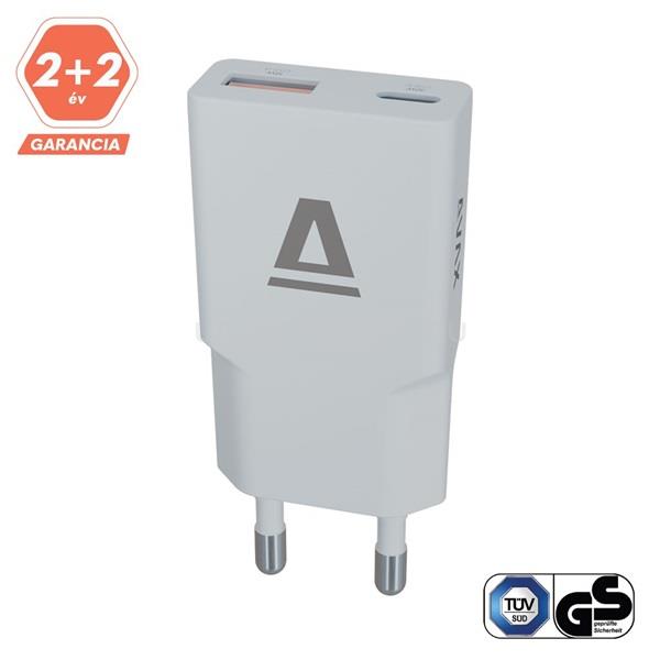 AVAX CH641LB NANO SLIM 30W USB-C (PD3.0)+USB-A (QC3.0) hálózati töltő (világoskék)