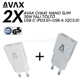 AVAX CH641W & CH641LB - 30W GaN USB-C & USB-A Gyorstöltő Duo AVAX_CH6411 small