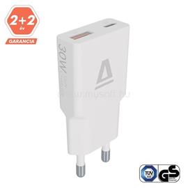 AVAX CH641W NANO SLIM 30W USB-C (PD3.0)+USB-A (QC3.0) hálózati töltő (fehér) AVAX_CH641W small