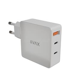 AVAX CH921W PRIME 140W GaN 2x Type C (PD 3.1) + USB A 30W hálózati gyorstöltő (fehér) AVAX_CH921W small