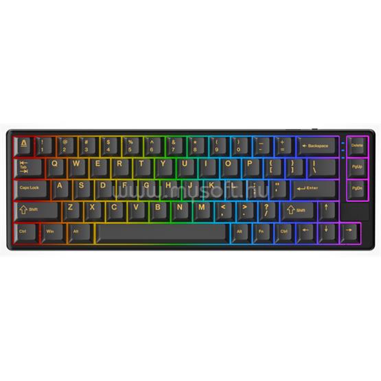 AVAX GM01 PRO 65% RGB tri-mode mechanikus Gateron sárga switch vezeték nélküli billentyűzet (magyar, fekete)