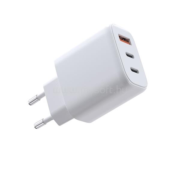 AVAX Hálózati töltő USB-A 2xUSB-C 65W (fehér)