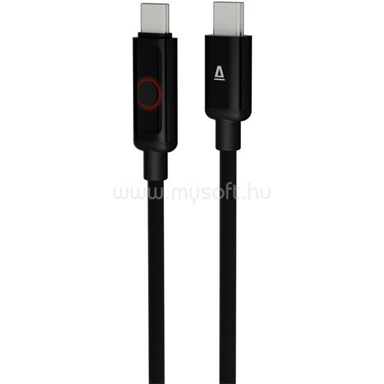 AVAX CB653 PULSEY 60W USB-C gyorstöltő kábel, fonott, szürke - 0,5m