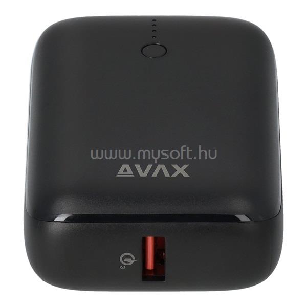 AVAX PB105B MINI 10000mAh Type C/PD 20W+QC 22.5W gyorstöltő fekete powerbank