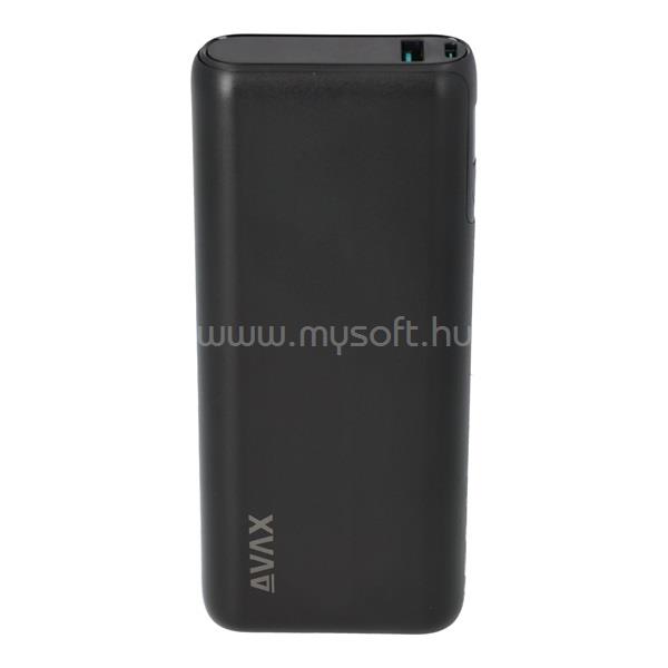 AVAX PB202B VITALITY 20000mAh Type C/PD 65W+QC18W gyorstöltő fekete powerbank