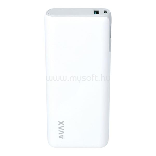 AVAX PB202W VITALITY 20000mAh Type C/PD 65W+QC18W gyorstöltő fehér powerbank