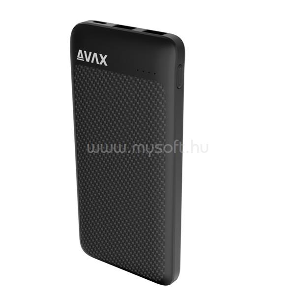 AVAX PB220 LIGHTY+ 20W 20.000mAh powerbank USB-C (PD 3.0) + 2×USB-A (fekete)