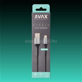 AVAX Töltőkábel, USB-A - Lightning, 3A, 1,5 méter (acélszürke) AVAX_CB401G small