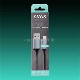 AVAX Töltőkábel, USB-A - USB-C, 3A, 1,5 méter, acélszürke AVAX_CB301G small