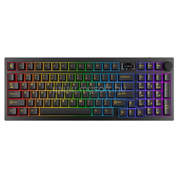 AVAX Vezetékes/Vezeték Nélküli Billentyűzet GM03 PRO USB, Fekete, Mechanikus, Red Switch, HUN