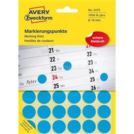 AVERY 3375 18mm 1056db-os kék jelölőpont AVERY_3375 small