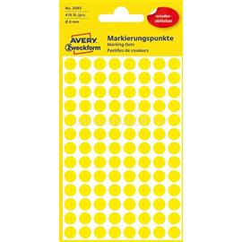 AVERY 3593 8mm visszaszedhető 416db-os napsárga jelölőpont AVERY_3593 small