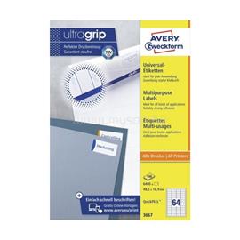 AVERY 3667 QP 48,5x16,9mm univerzális 6400db-os fehér etikett AVERY_3667 small