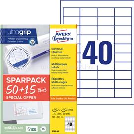 AVERY 4780-65 48,5x25,4 mm univerzális 50+15 lap 2600 db-os etikett AVERY_4780-65 small