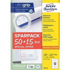AVERY 4781-65 97 x 42,3 mm univerzális 50+15 lap 780 db-os etikett AVERY_4781-65 small