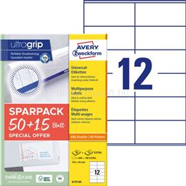 AVERY 6175-65 105x48 mm univerzális 50+15 lap 780 db-os etikett AVERY_6175-65 small