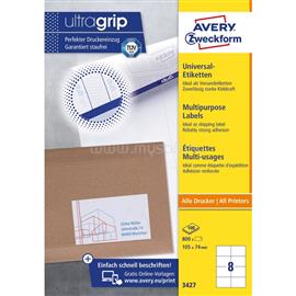 AVERY Etikett címke, 105 x74mm, univerzális, 8 címke/ív, 100 ív/doboz, fehér AVERY_AV3427 small