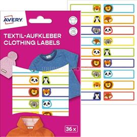 AVERY ETVET36A iskolai kézzel írható 45x13 mm 36 db állatos textil öntapadós címke AVERY_ETVET36A small