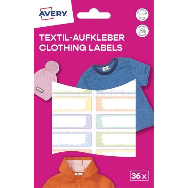AVERY ETVET36M iskolai 45x13 mm 36 db öntapadós pasztell vízálló fólia