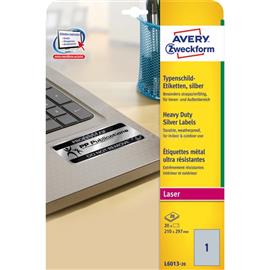 AVERY L6013-20 210×297mm vízálló 20db-os ezüst etikett AVERY_L6013-20 small