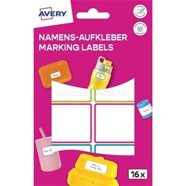 AVERY NAME16C iskolai 46x33 mm 16 db öntapadós színes vízálló fólia AVERY_NAME16C small